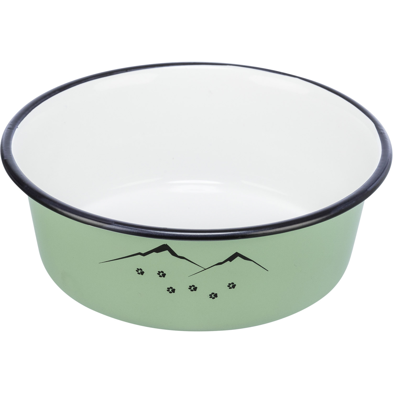 Comedero, esmalte/acero inoxidable , Verde, 0,3 l/ø 12 cm