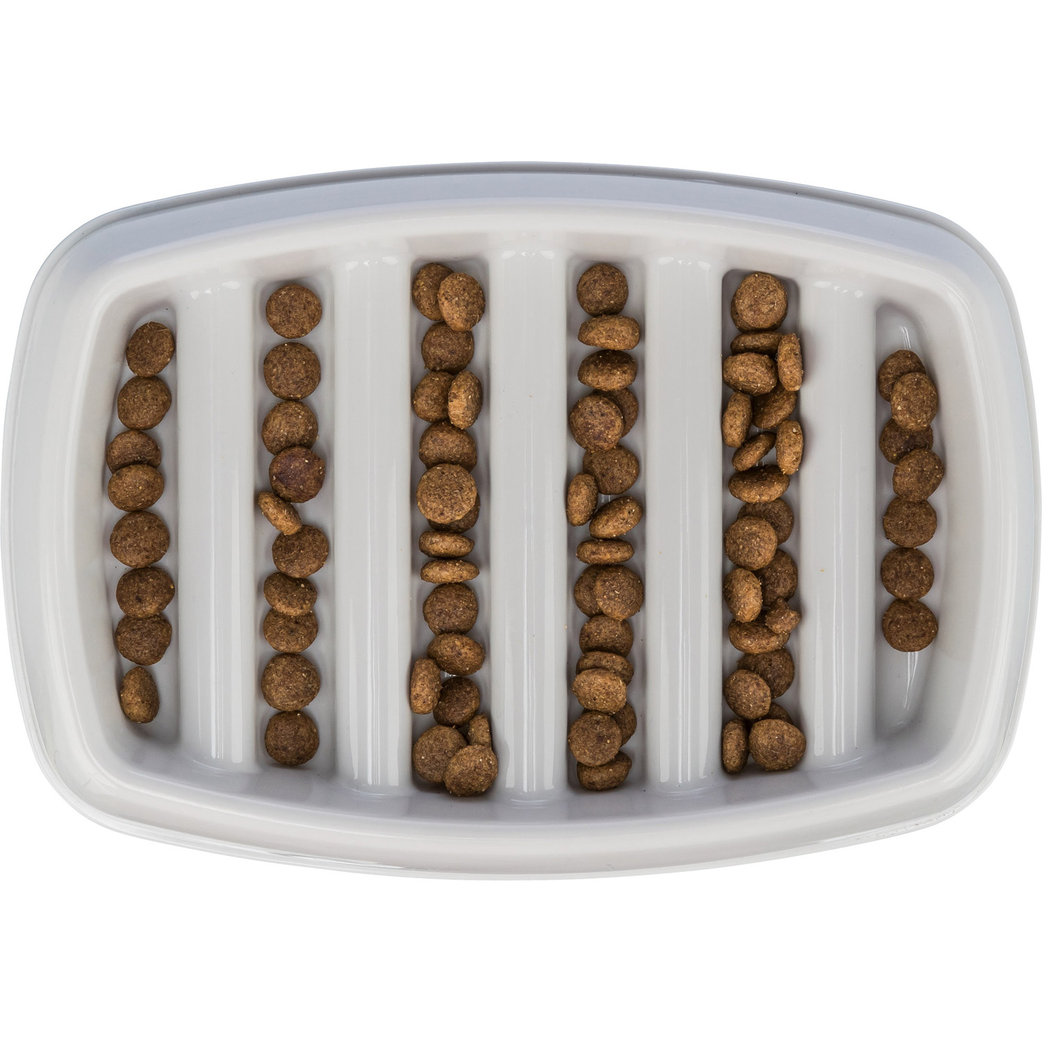 Slow Feeding Comedero, plástico, Gris, 0,25l/21 × 14 cm