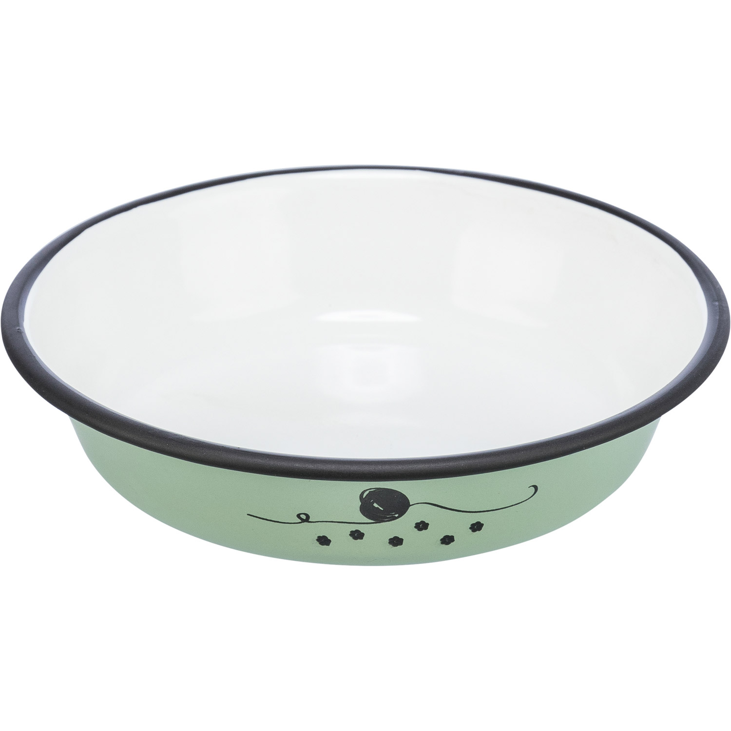 Comedero, esmalte/acero inoxidable , Verde, 0,2 l/ø 12 cm