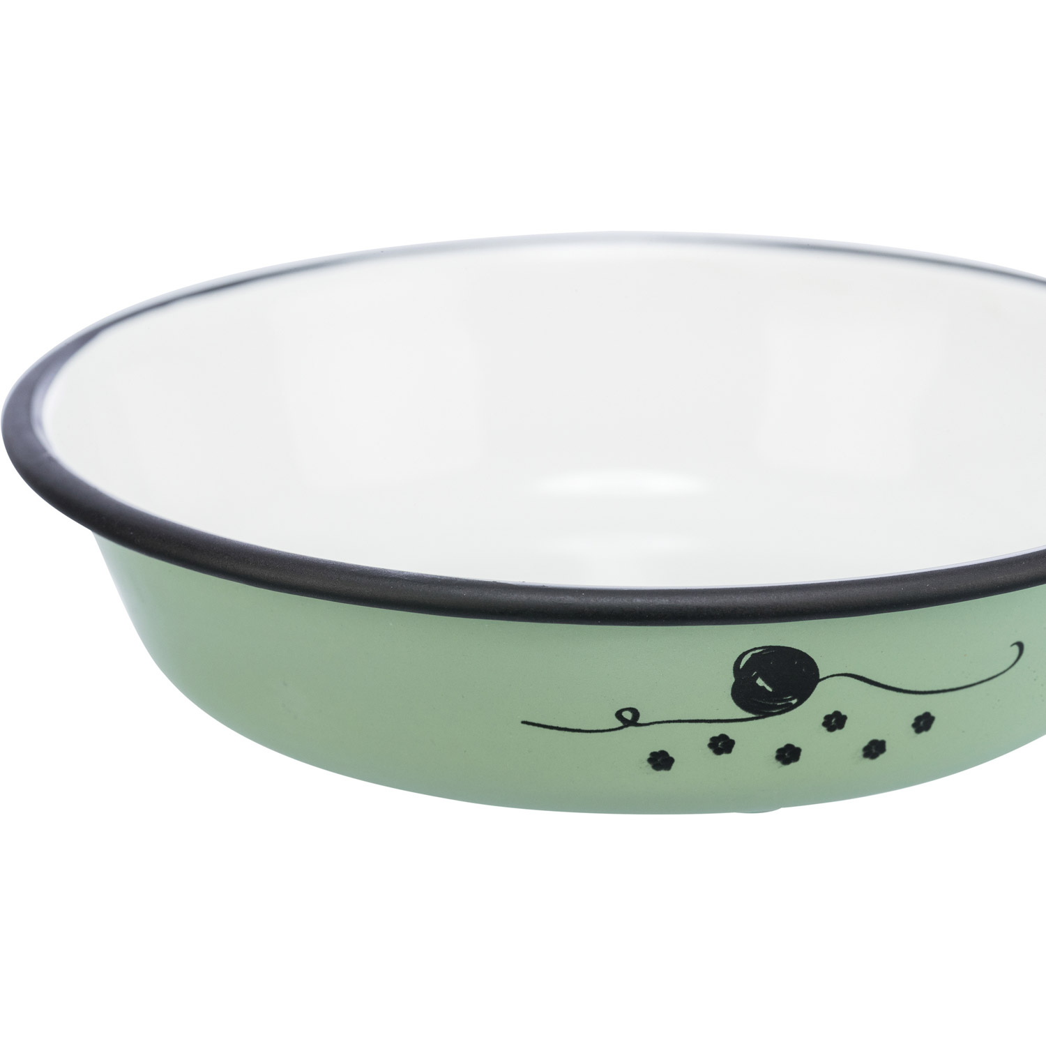 Comedero, esmalte/acero inoxidable , Verde, 0,2 l/ø 12 cm