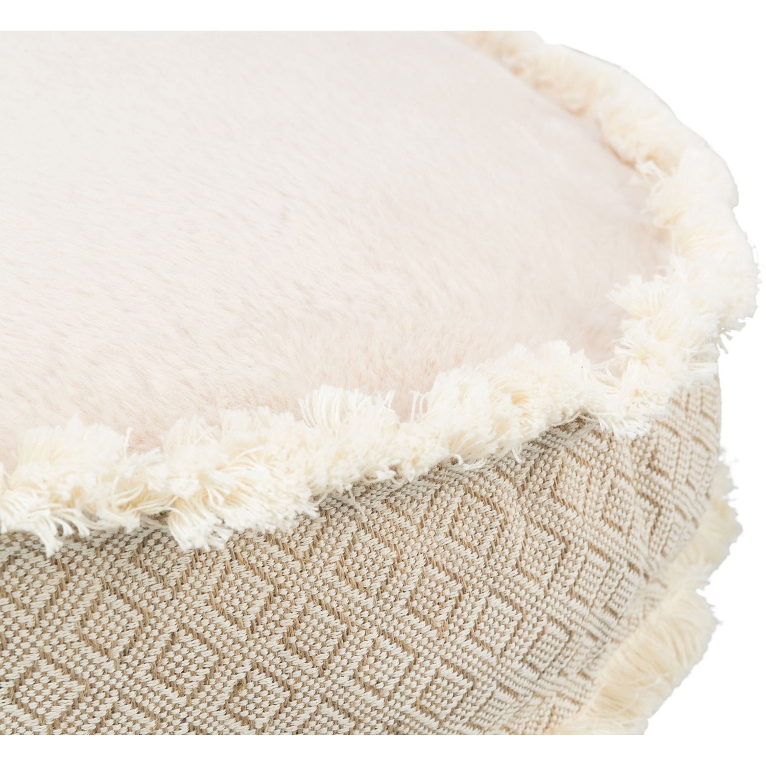 Cojín Boho, Beige, 80 × 65 cm