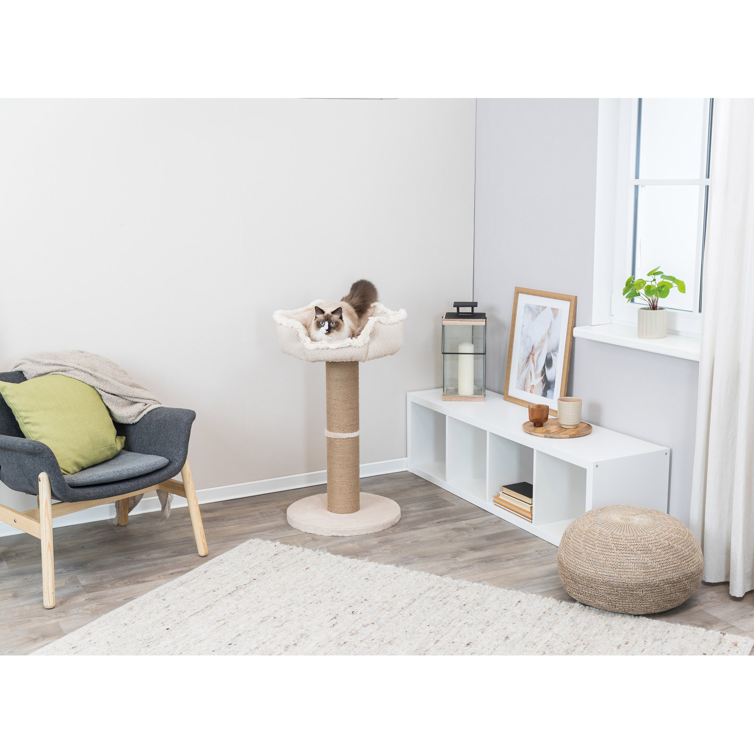 Poste Rascador Boho, Beige, 83 cm