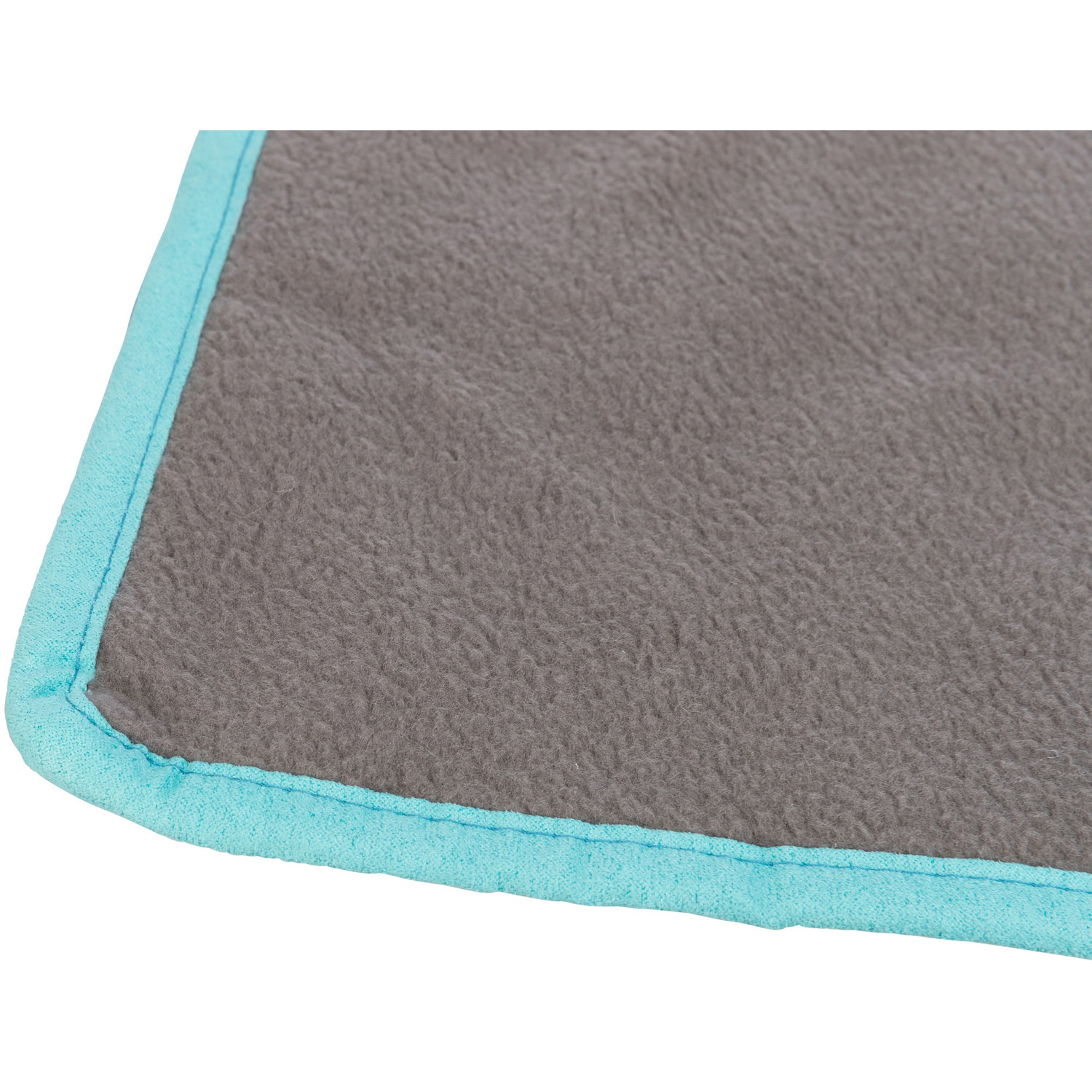 Alfombra de lana, Gris/Turquesa, 120 × 65 cm