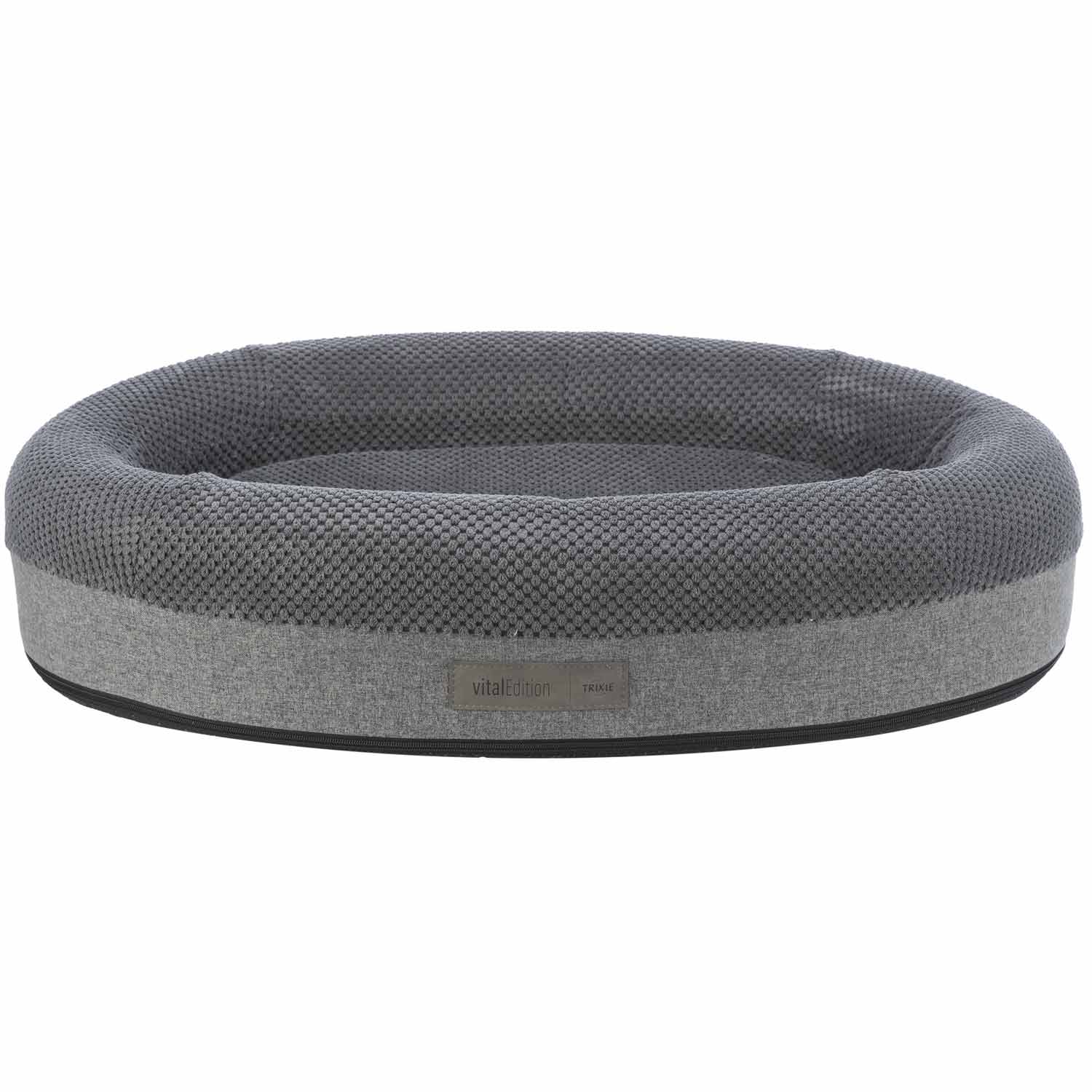 Cama Vital Eliano, ovalada, 75 × 55 cm, Gris