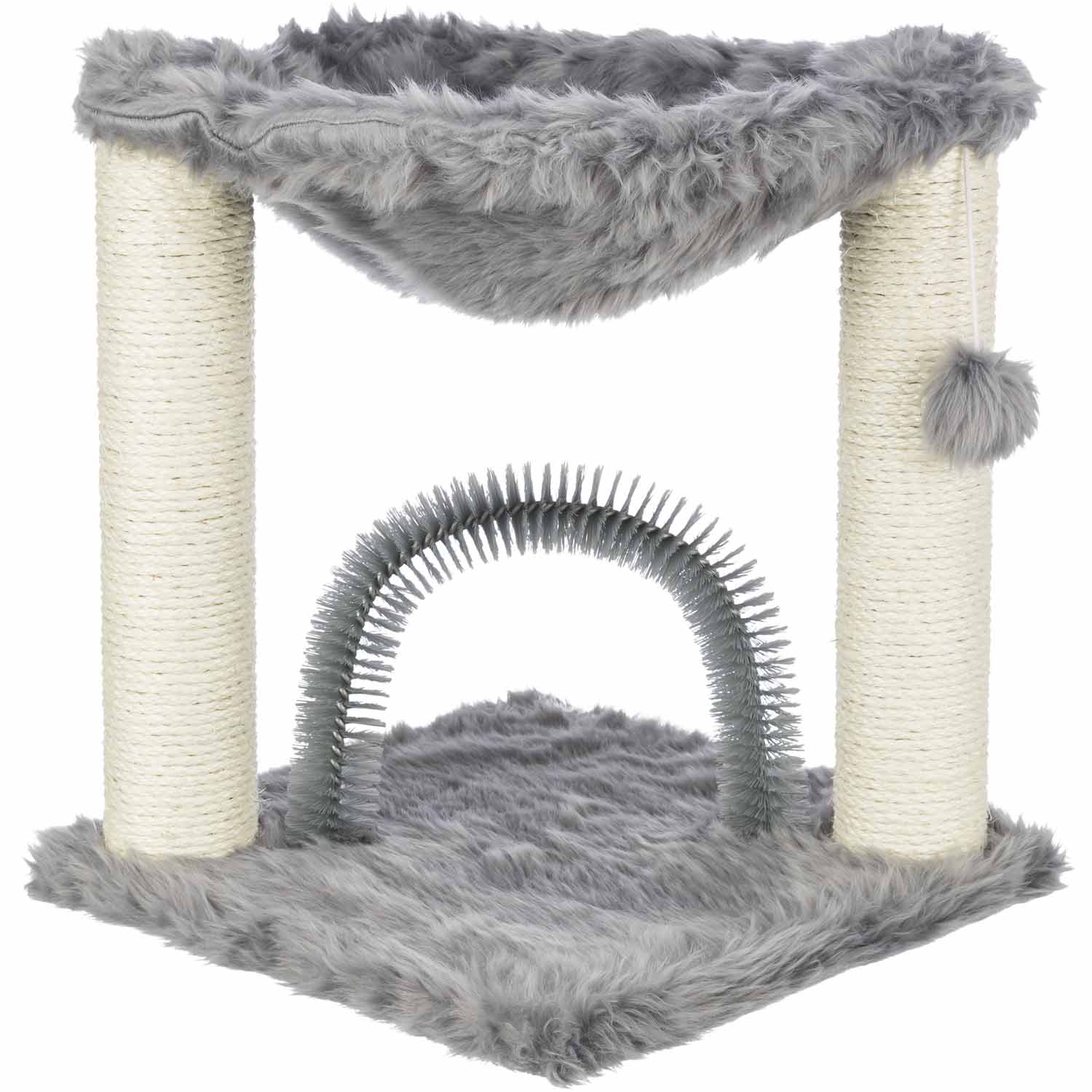 Poste Rascador Baza con cepillo, 50 cm, Gris