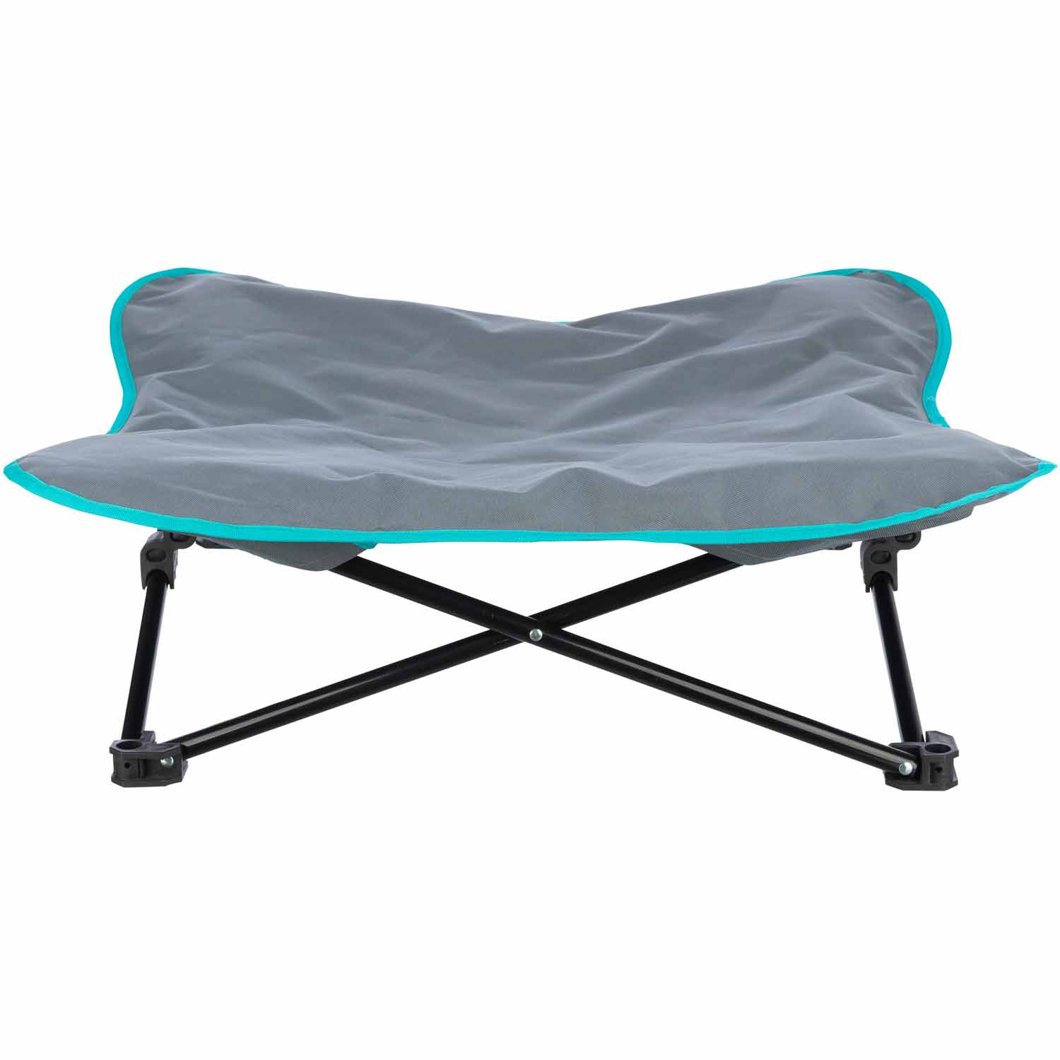 Cama de camping para perros, gris oscuro/azul petróleo, 69 x 20 x 69 cm