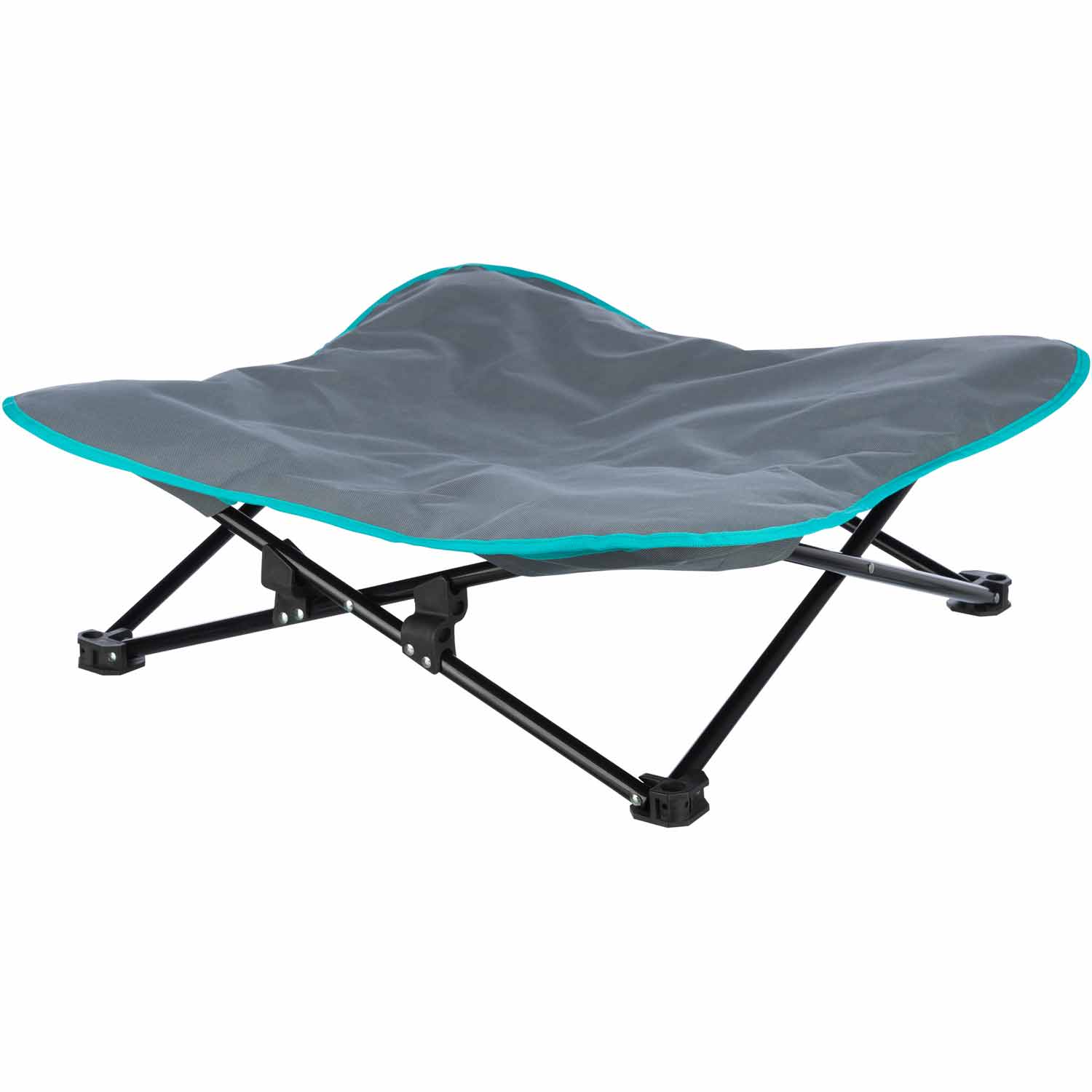 Cama de camping para perros, gris oscuro/azul petróleo, 69 x 20 x 69 cm