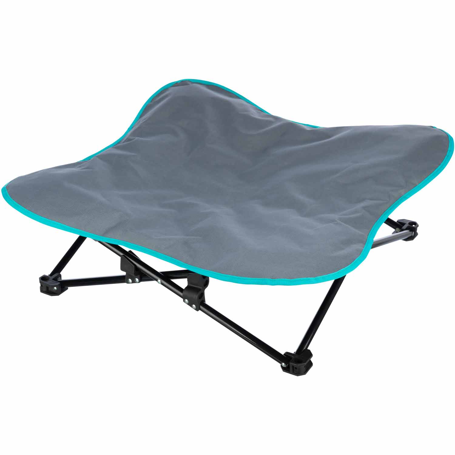 Cama de camping para perros, gris oscuro/azul petróleo, 69 x 20 x 69 cm