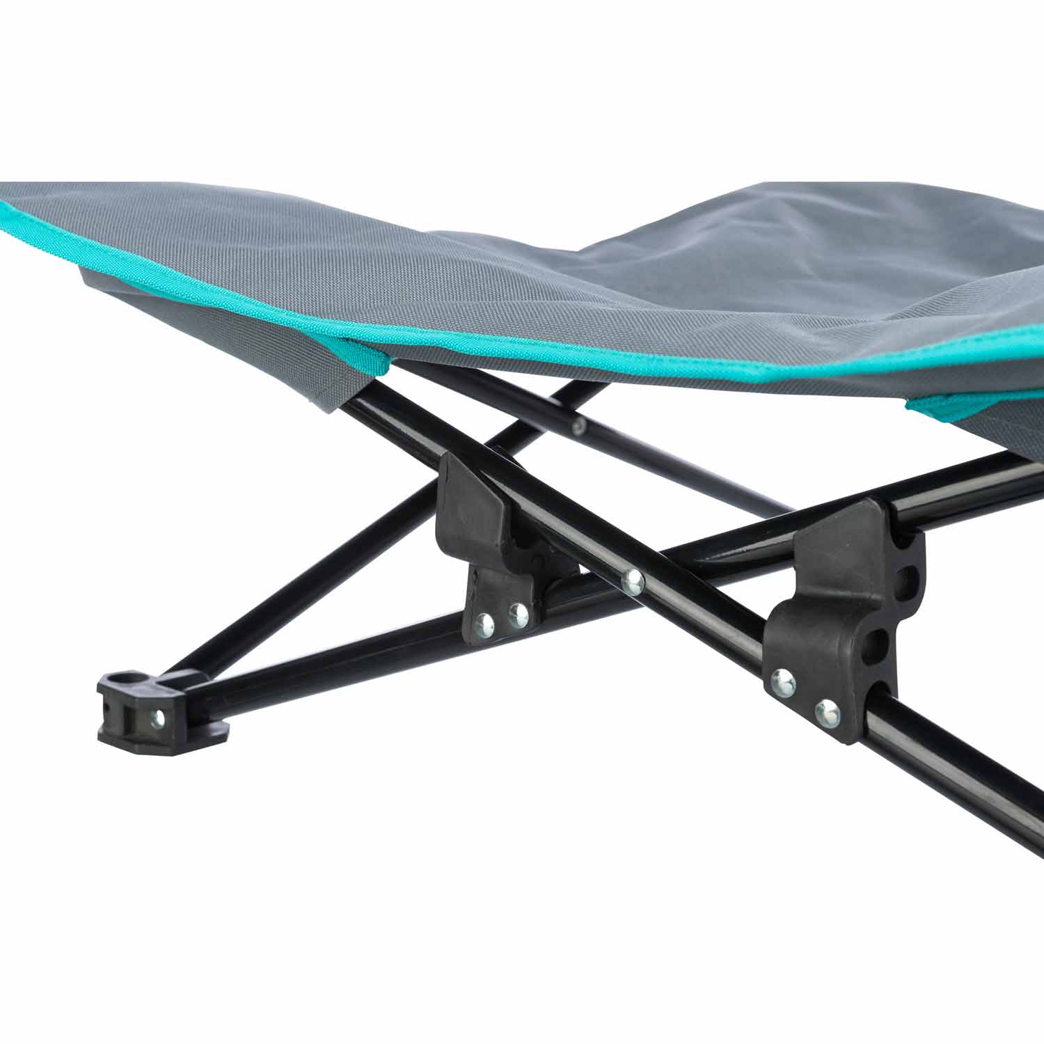 Cama de camping para perros, gris oscuro/azul petróleo, 69 x 20 x 69 cm