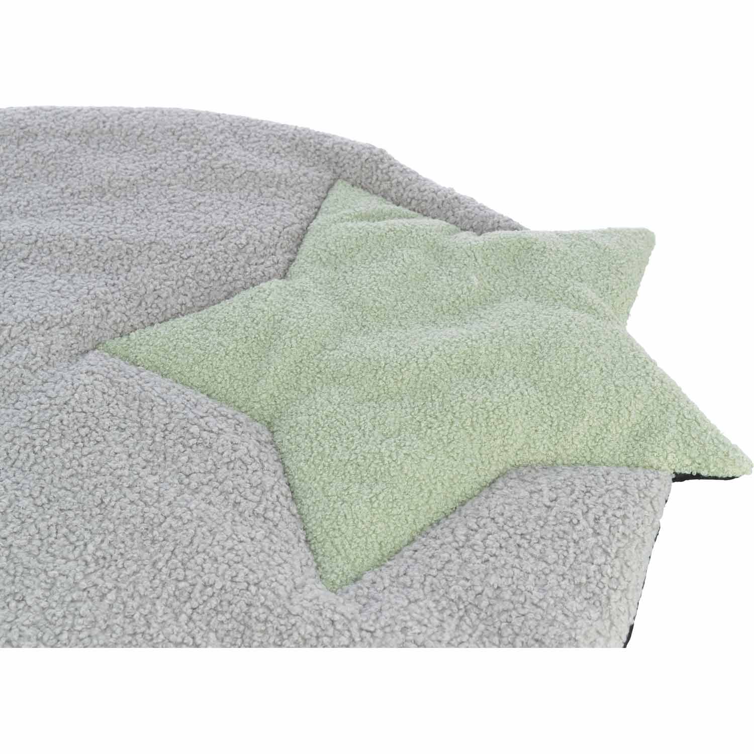 Junior Colchoneta con estrella, gris/menta, 86 x 80 cm