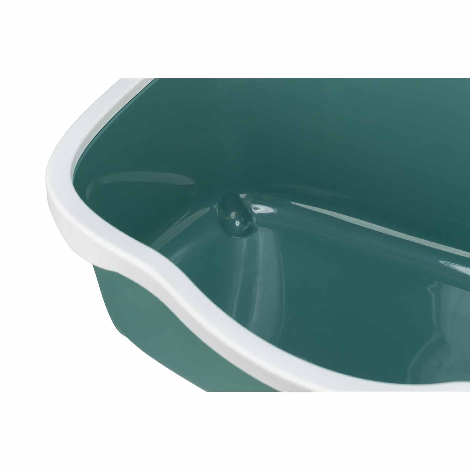 Bandeja Higiénica Davio para gatos, con Borde, verde/blanco, 56 x 26 x 39 cm