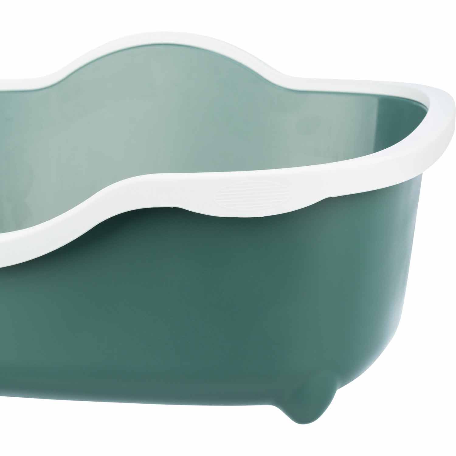 Bandeja Higiénica Davio para gatos, con Borde, verde/blanco, 56 x 26 x 39 cm