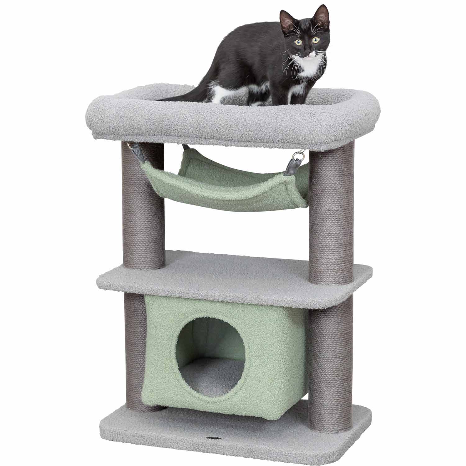 Junior Poste Rascador Lunito, gris/menta, 71 cm