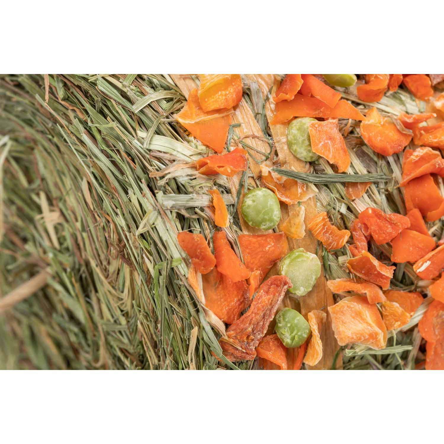 Péndulo de heno para colgar con guisante y zanahoria, 250 g