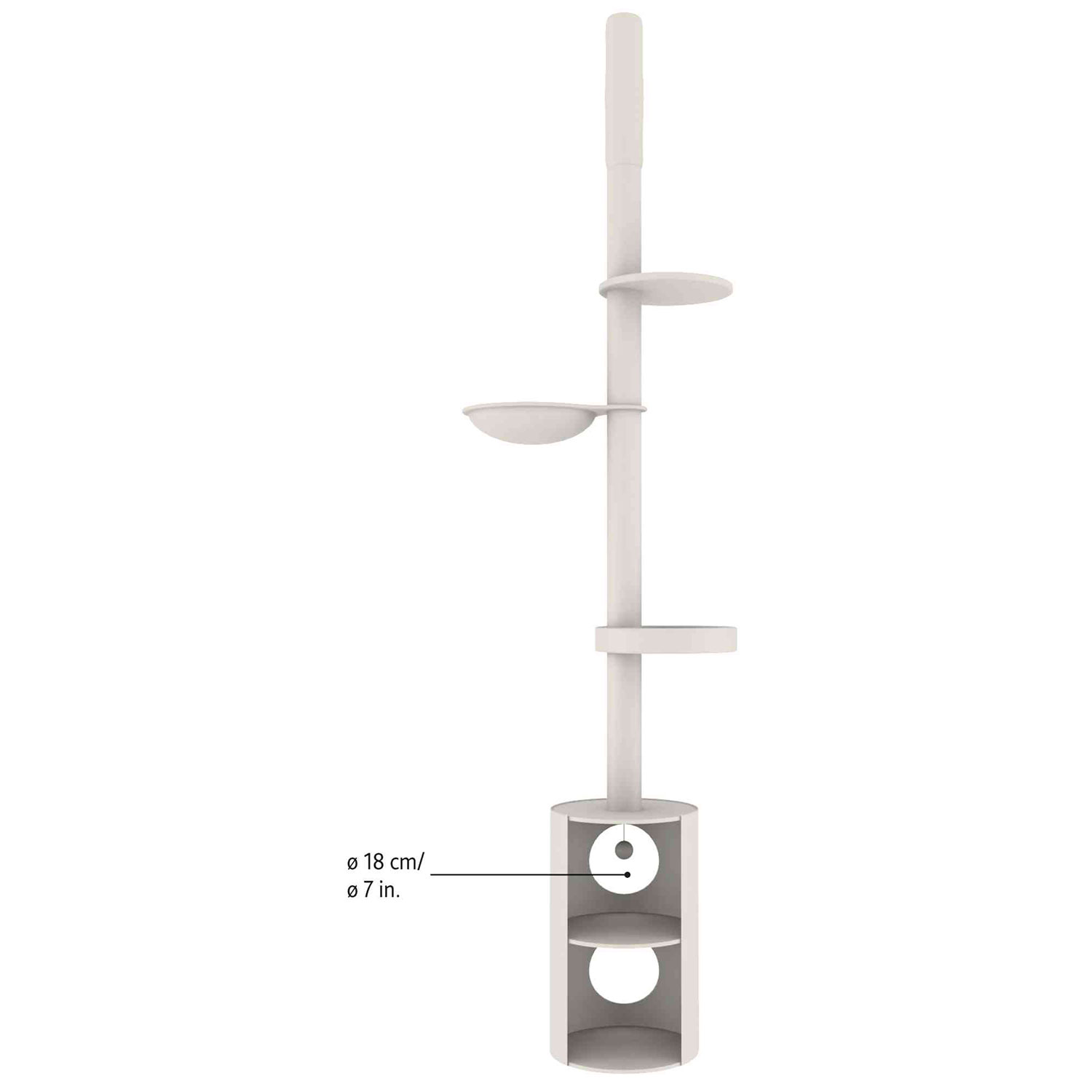 Poste Rascador Línea, Suelo-Techo, 225-265 cm, Marrón