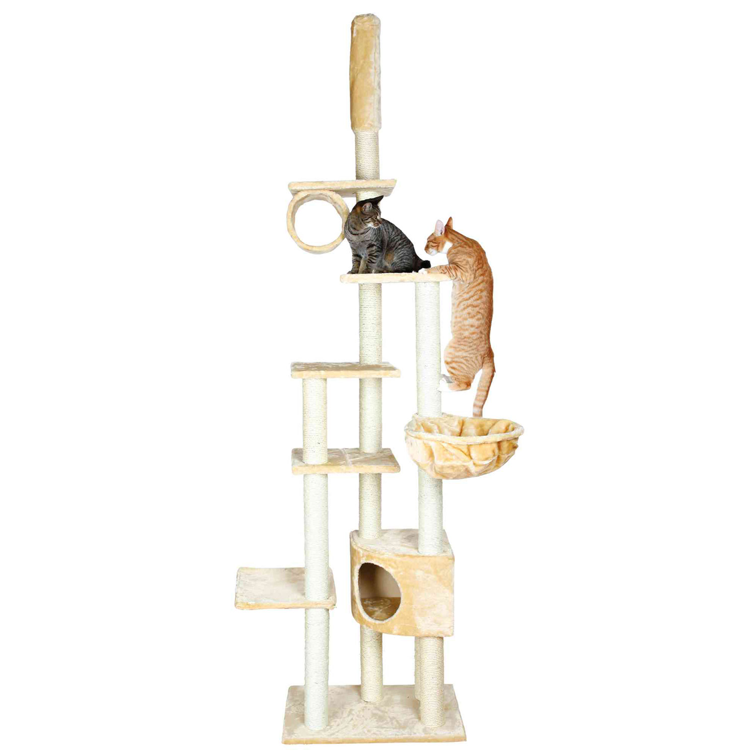 Poste Rascador Madrid, Suelo-Techo, 245-270 cm, Beige