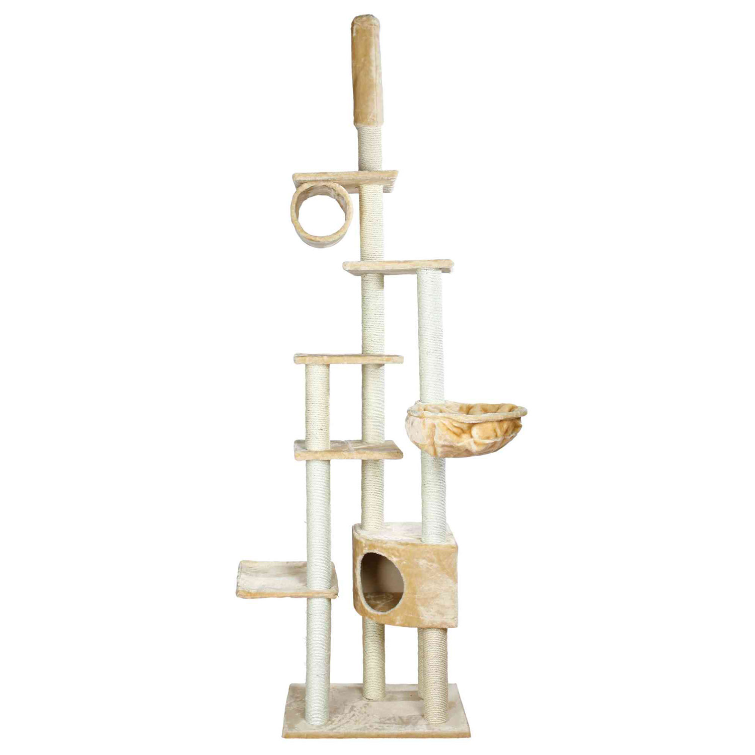 Poste Rascador Madrid, Suelo-Techo, 245-270 cm, Beige