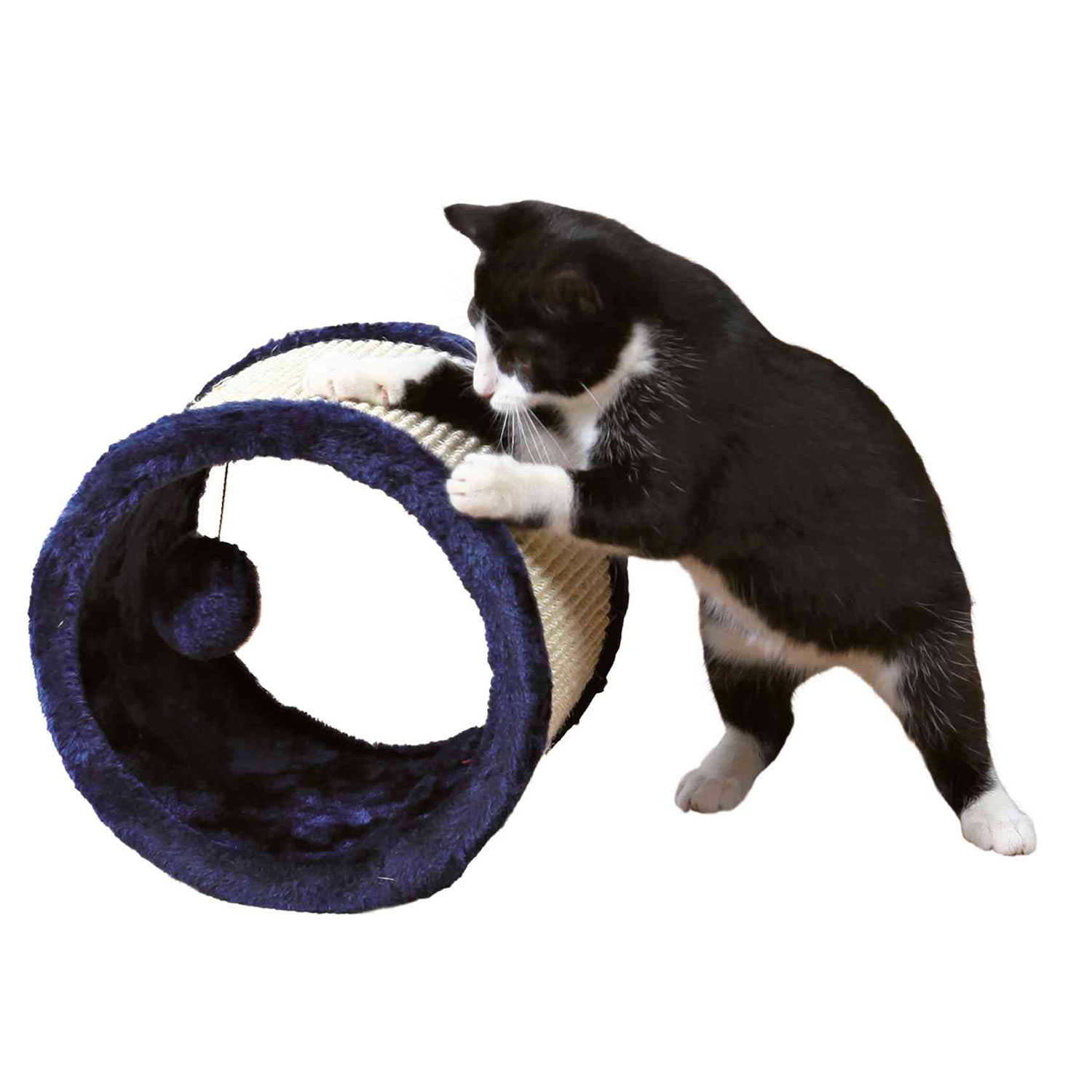Rueda juego sisal/peluche, ø23 x 20 cm, Azul