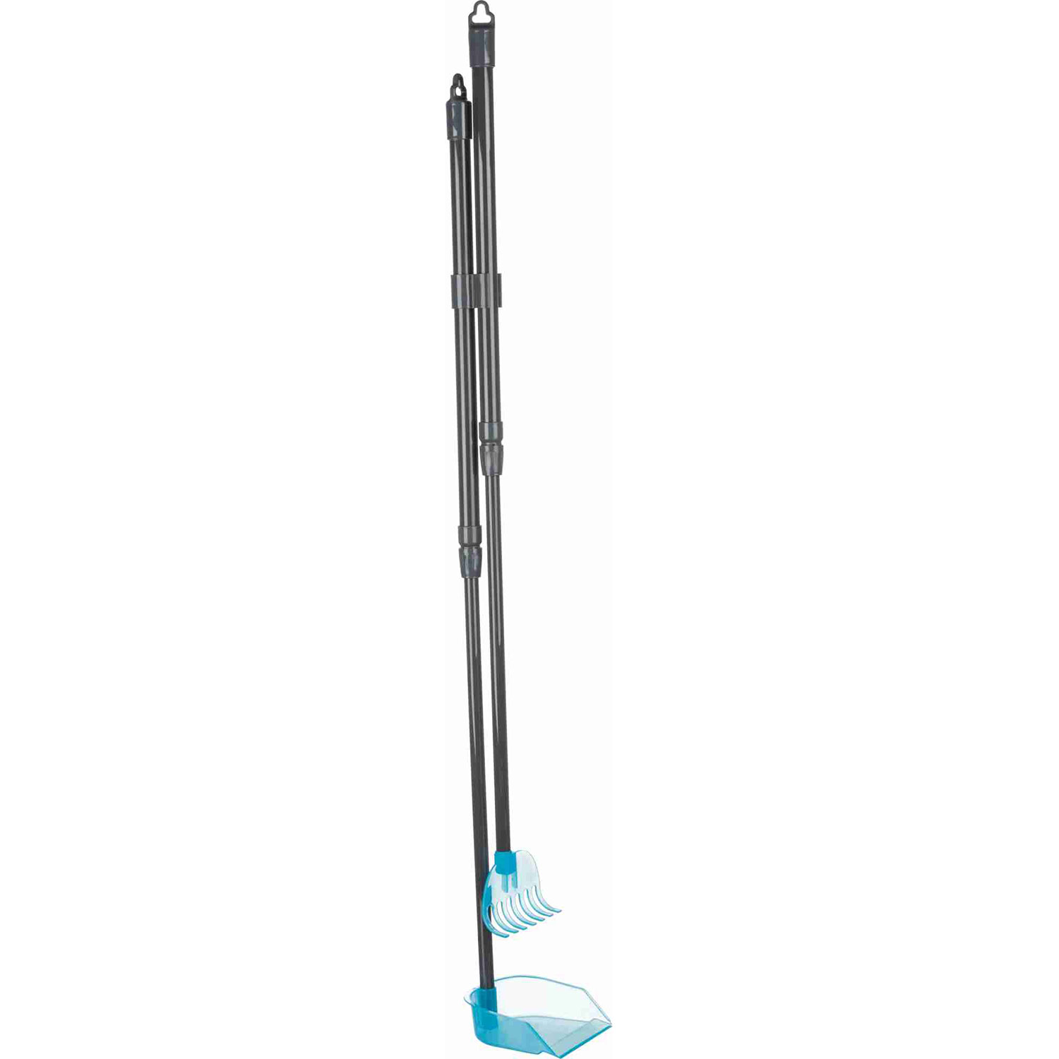 Recogedor con Rastrillo, 57–102 cm, Gris-Azul