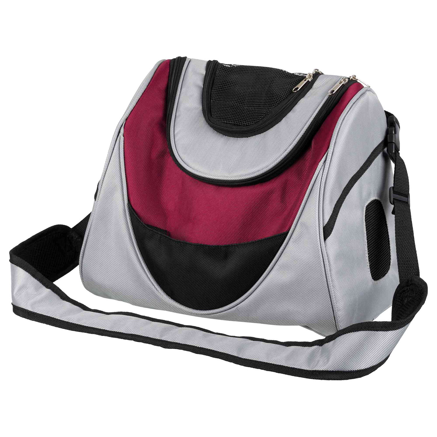 Bolsa Colgante Frontal, 35 × 28 × 22 cm, Plata-Mora