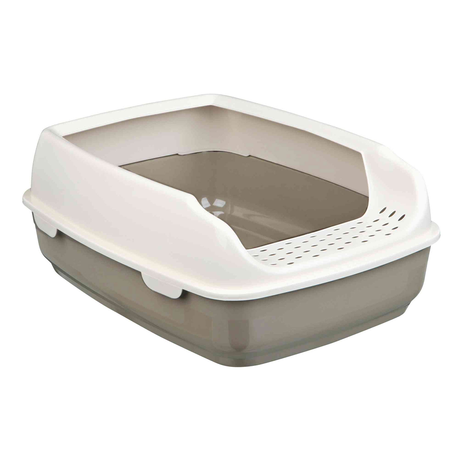 Bandeja con Borde Delio, 35 × 20 × 48 cm, Marrón grisáceo-Crema