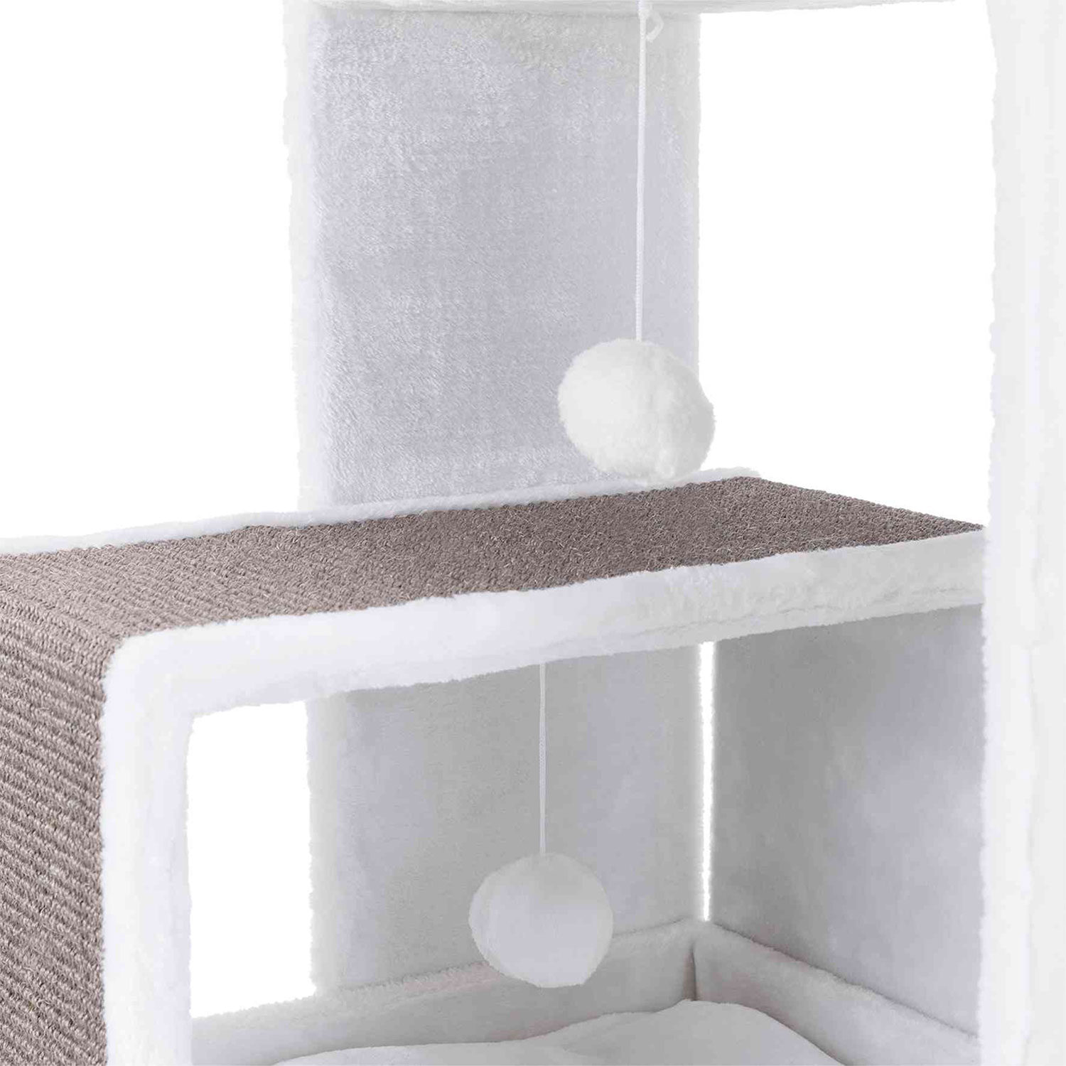 Poste rascador Maria, 101 cm, Blanco-Gris