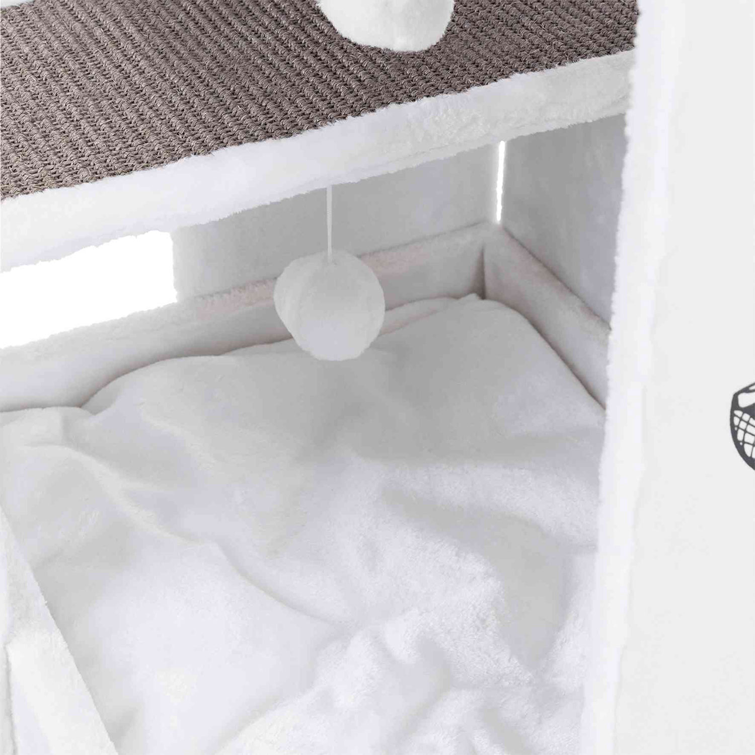 Poste rascador Maria, 101 cm, Blanco-Gris