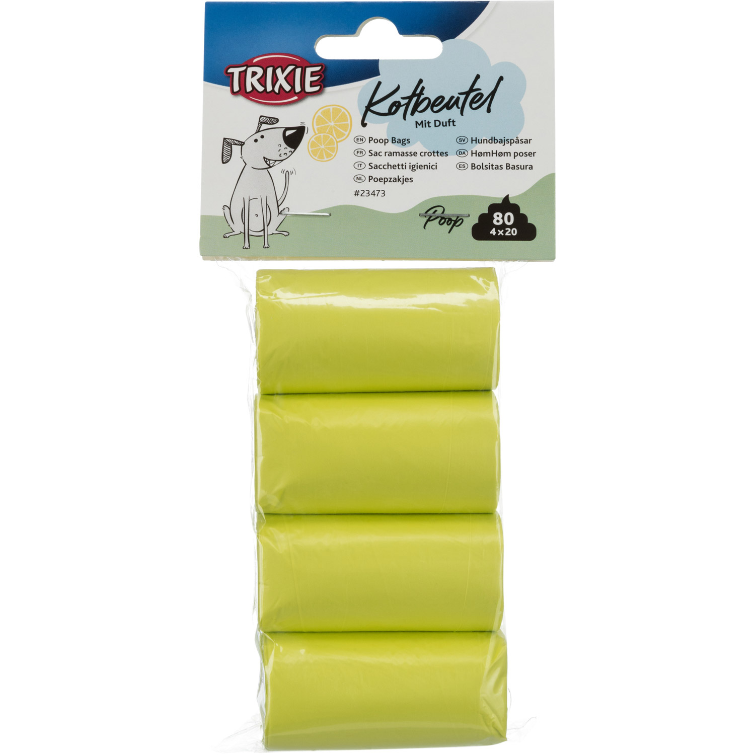 4 Rollos de 20 Bolsas con Aroma Limón, M, Amarillo