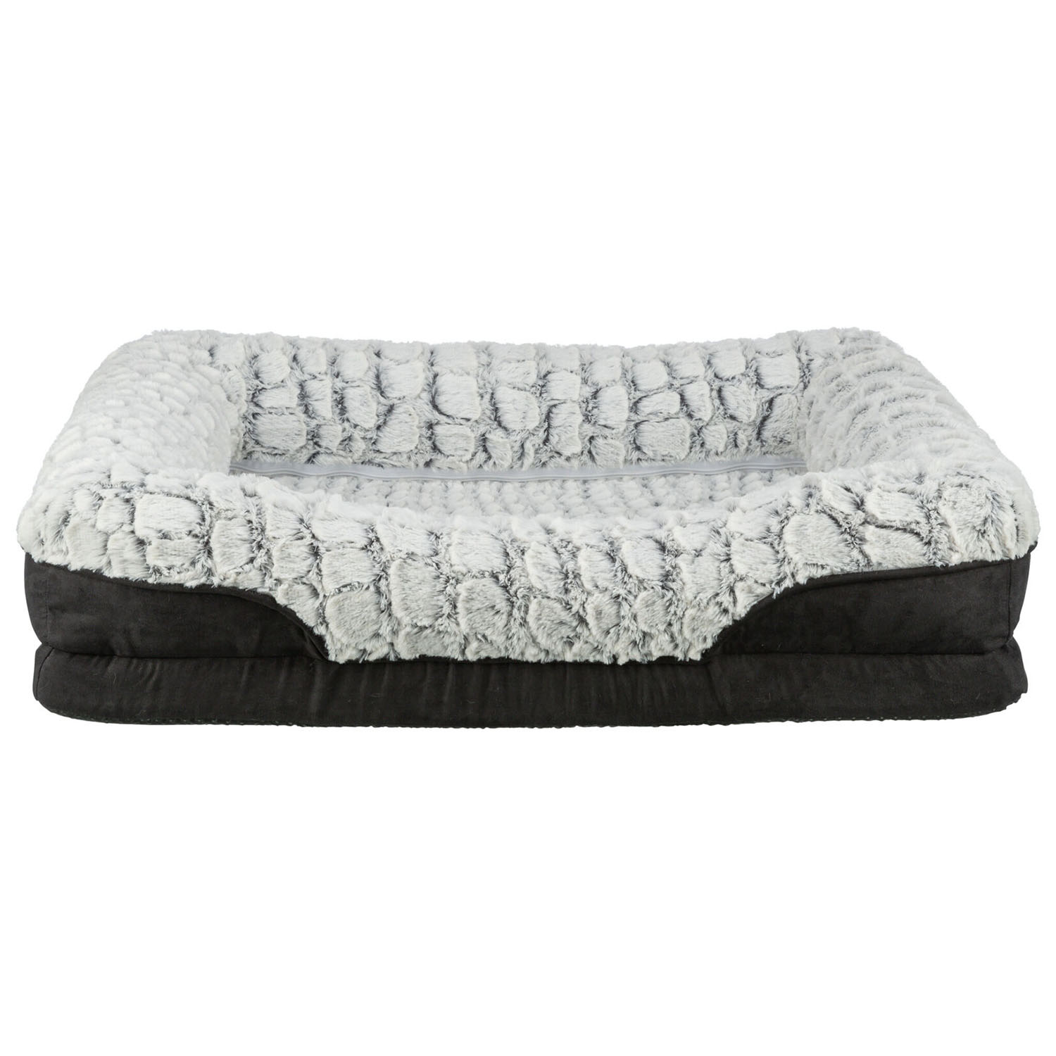 Cama Lino, cuadrado, 70 × 55 cm, Negro/Gris