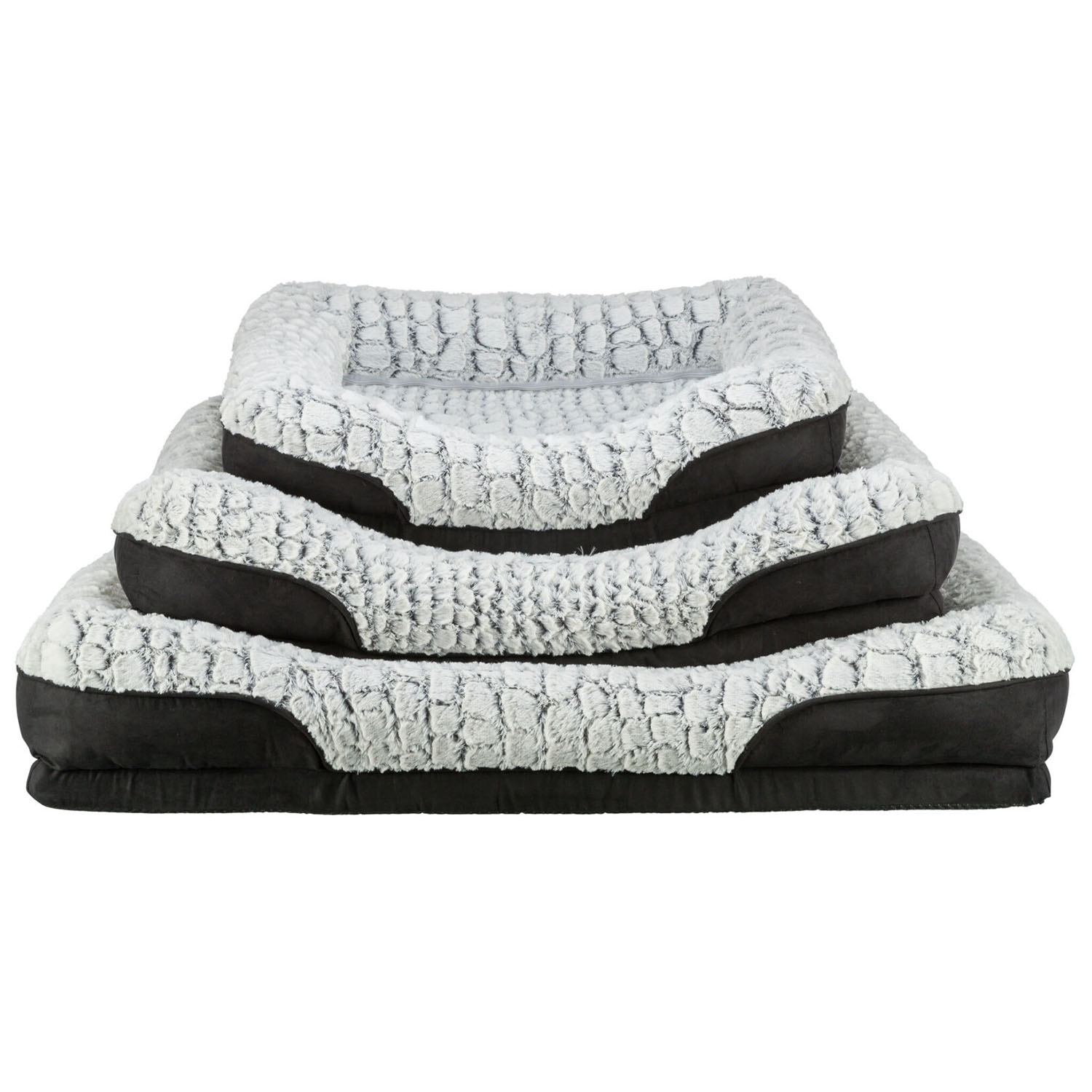 Cama Lino, cuadrado, 70 × 55 cm, Negro/Gris
